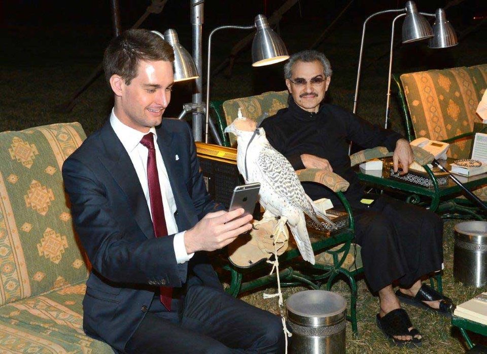 CEO Snap - Evan Spiegel a princ Alwaleed Bin Talal