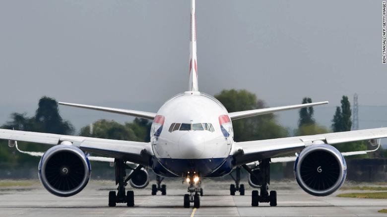 British Airways passenger aircraft are pictured at London Heathrow Airport, west of London on May 3, 2019. - London Mayor Sadiq Khan, along with environmental charities and local councils, on May 1, 2019, lost a court battle to prevent an expansion of Heathrow, Britain's busiest airport. Opponents to the introduction of a third runway at the west London airport cite the negative impacts on noise and air pollution, habitat destruction, transport congestion, and climate change. (Photo by BEN STANSALL / AFP) (Photo credit should read BEN STANSALL/AFP via Getty Images)