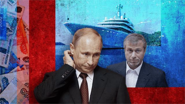 Ruský oligarcha Roman Abramovič a prezident Ruska Vladimír Putin.