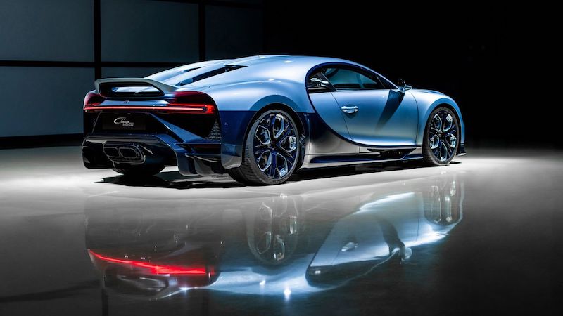 Bugatti Chiron Profilée má aerodynamické krídlo na zvýšenie tlaku na zadné kolesá pri vysokých rýchlostiach.